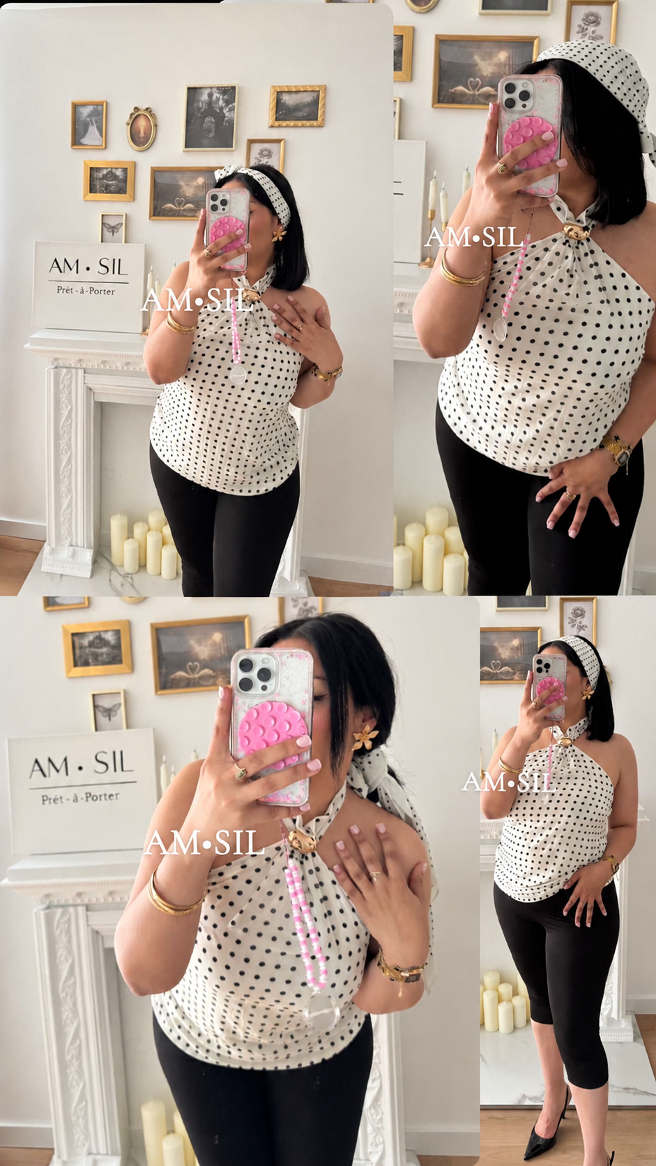 Foulard à pois BLANC