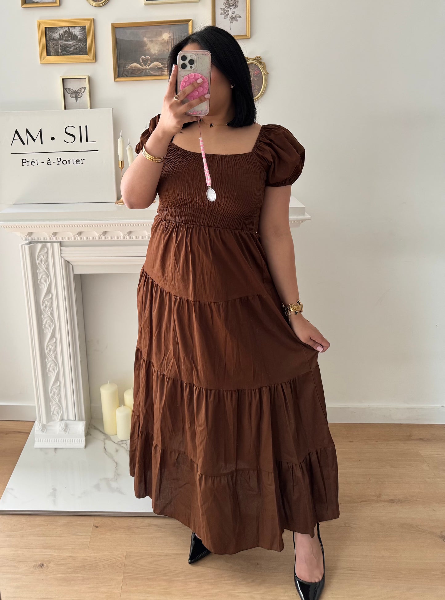 Robe princesse MARRON