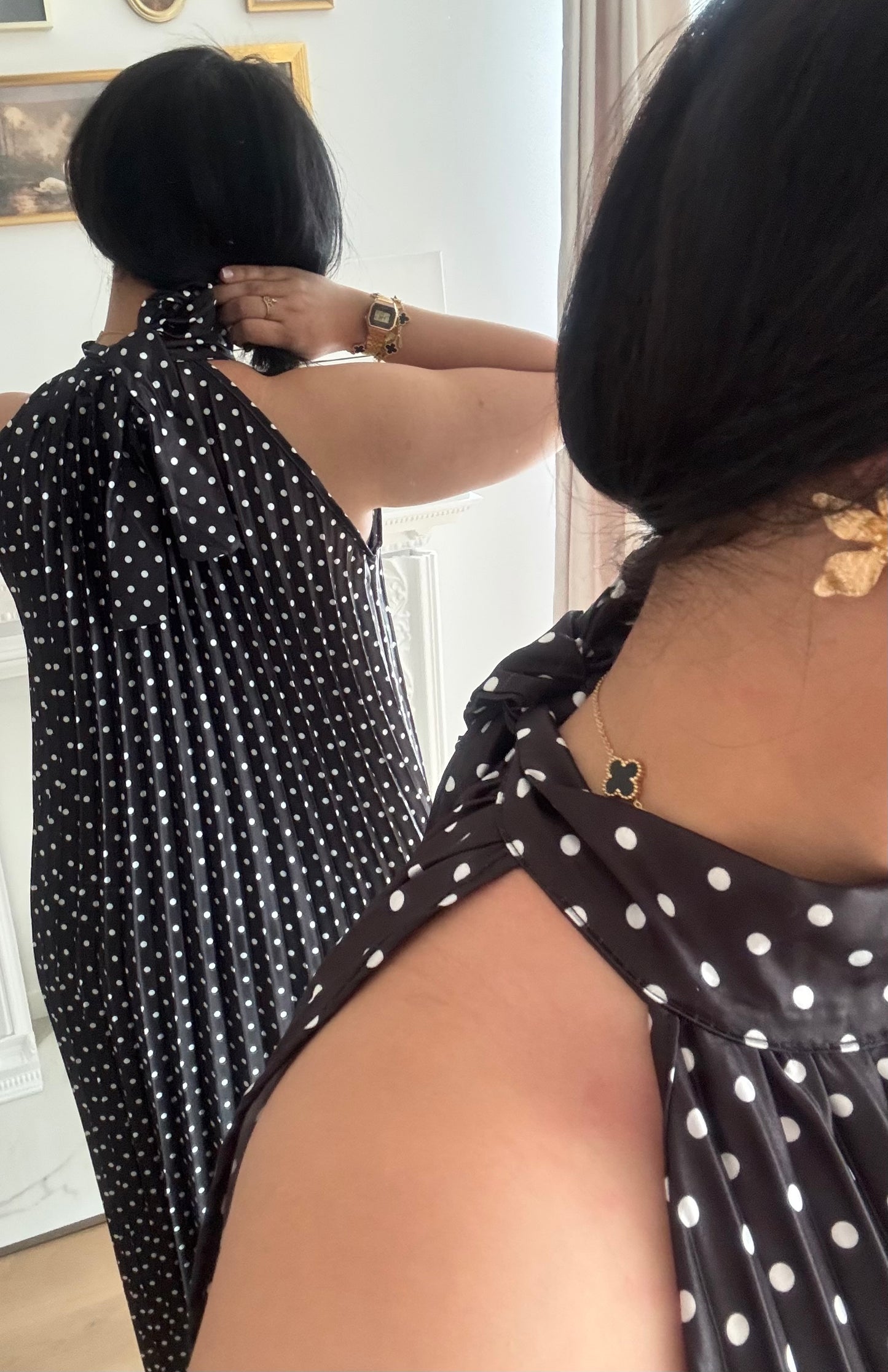 Robe à pois NOIRE