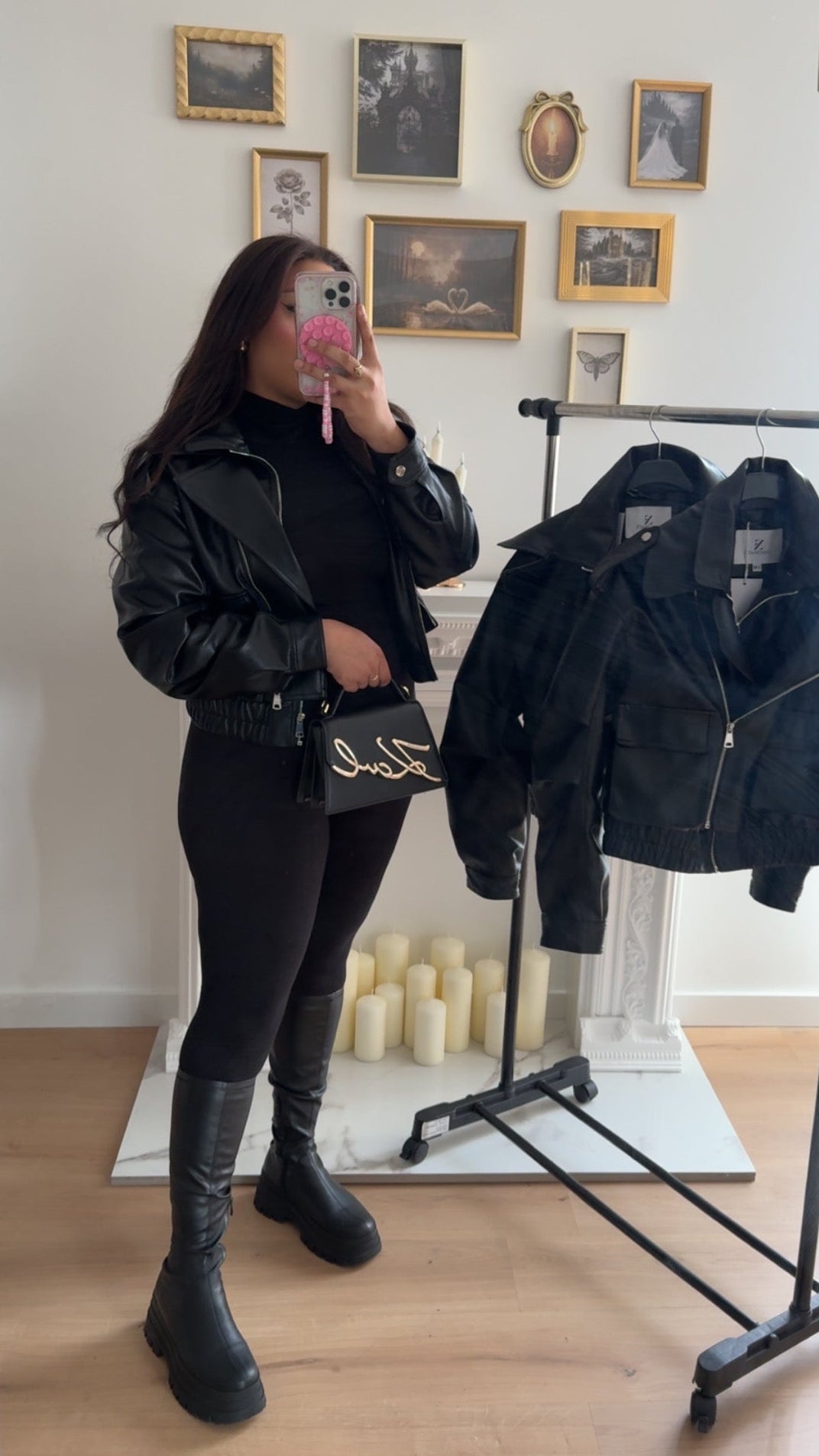 Veste en similicuir NOIRE