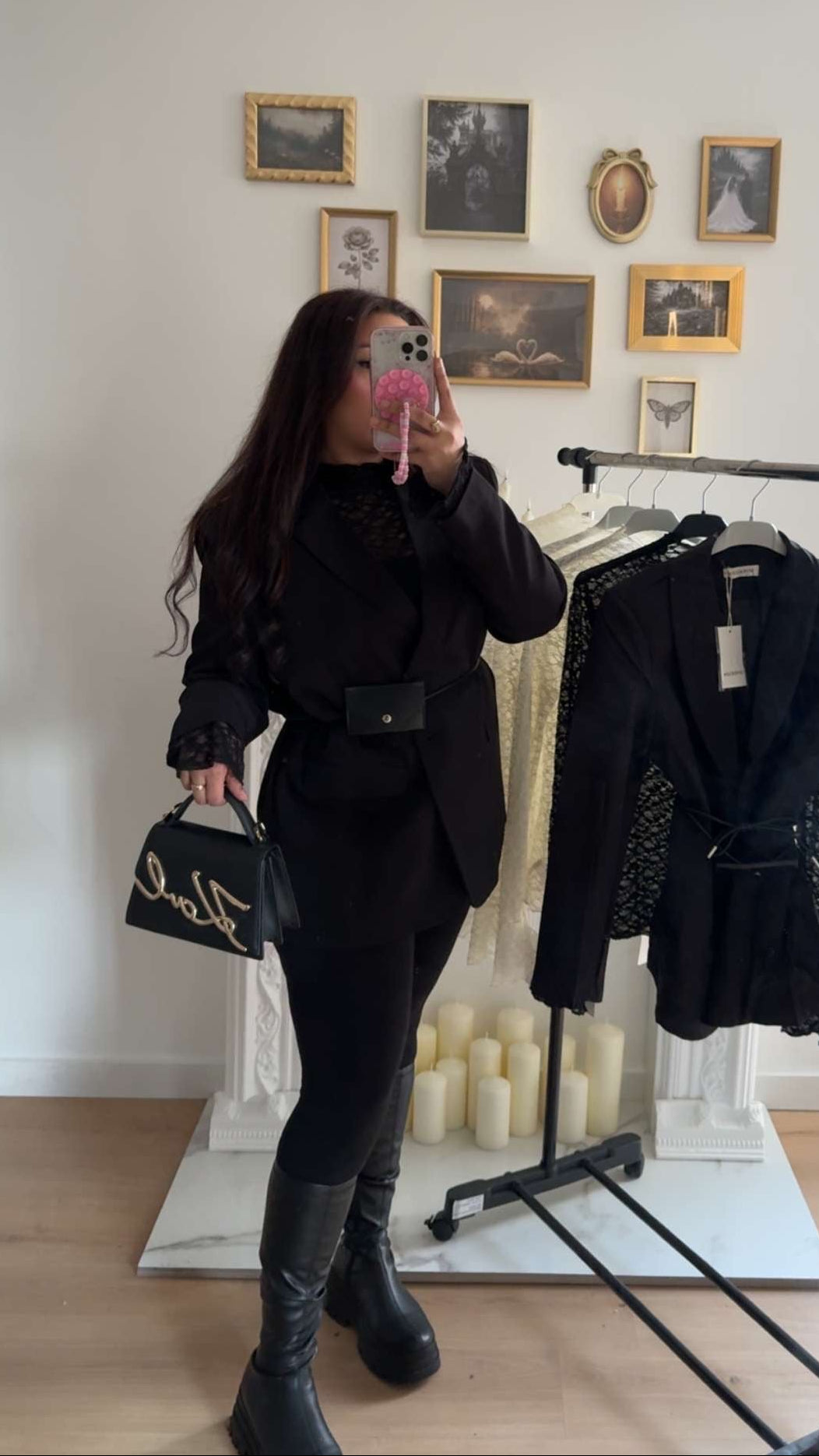 Blazer NOIR avec ceinture sac