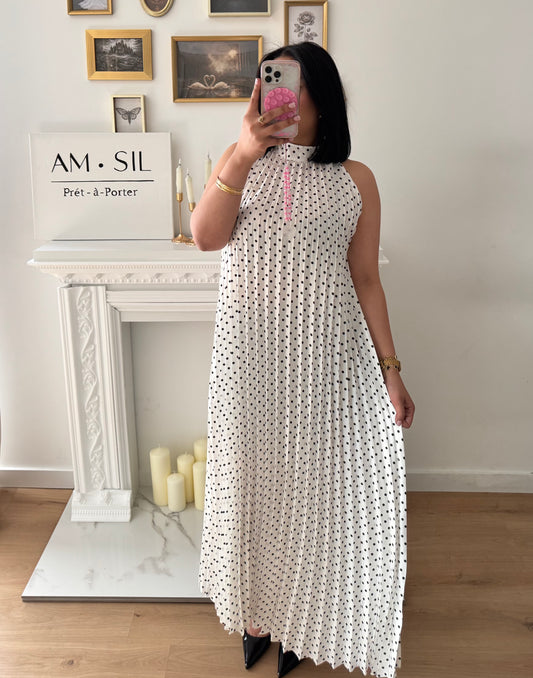 Robe à petit pois BLANC