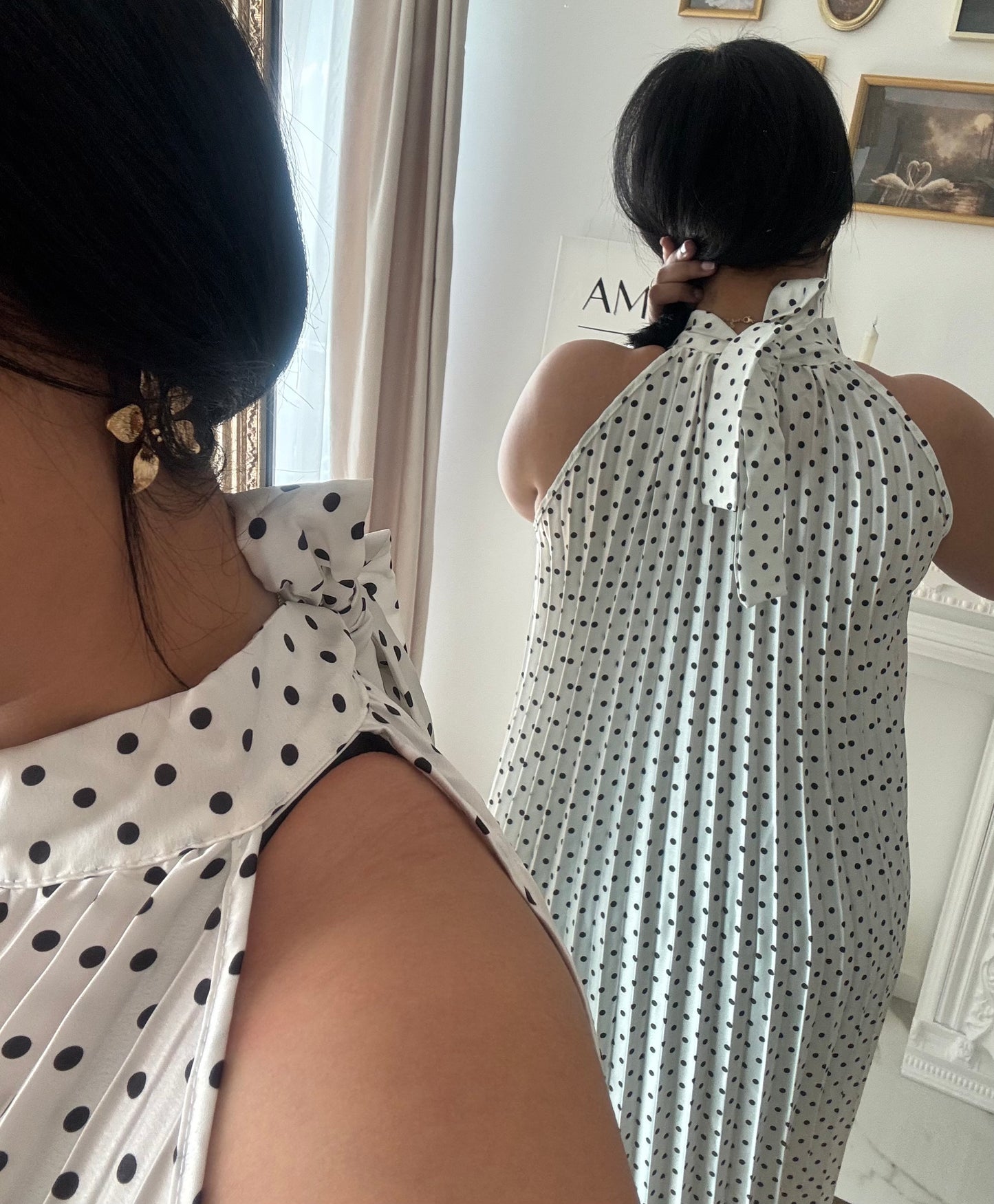 Robe à petit pois BLANC