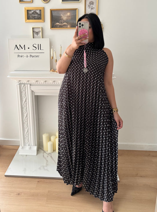 Robe à pois NOIRE